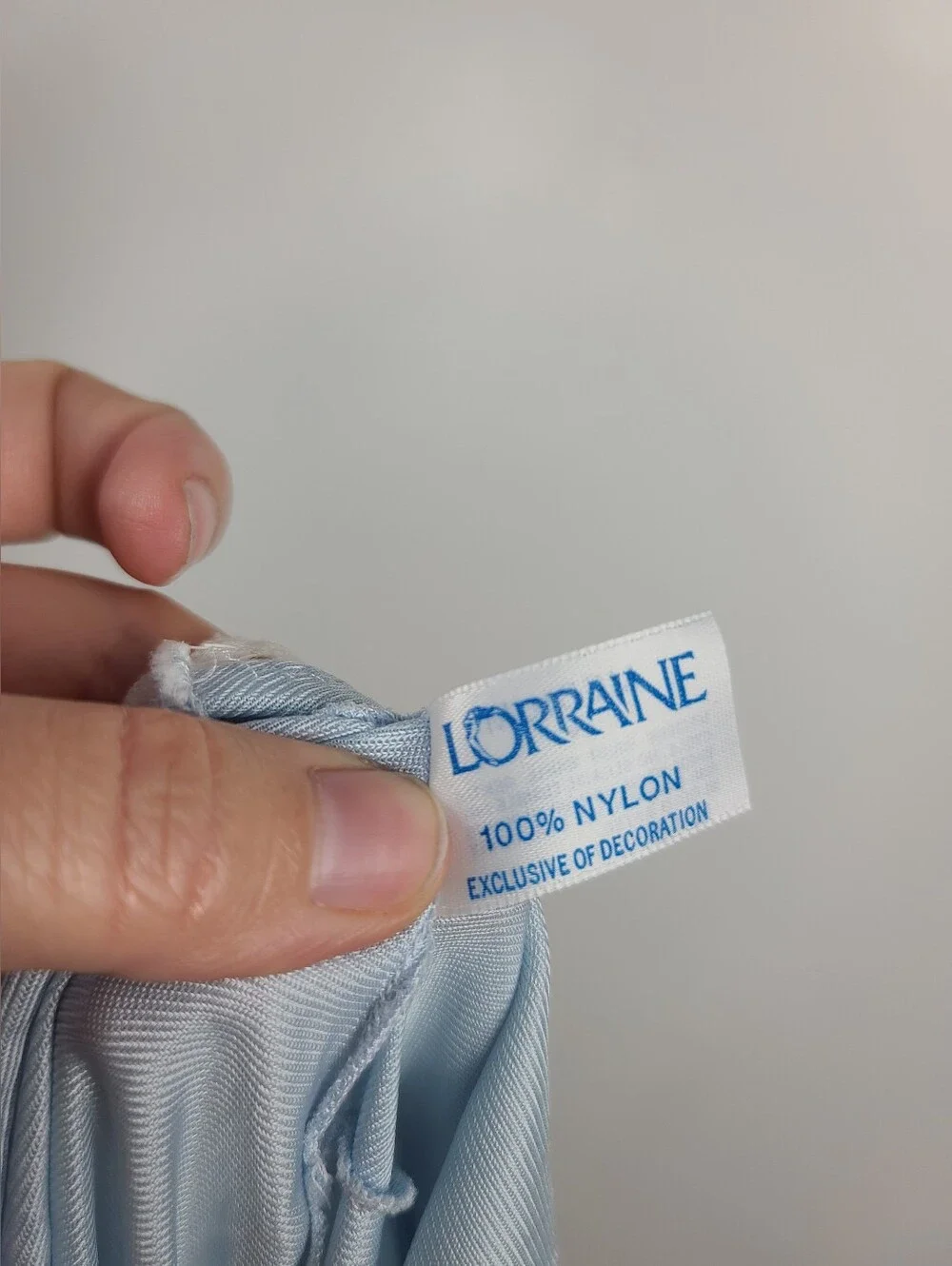 Vtg 60's Lorraine Blue Nylon Lace Front Sleeveless Midi Slip Retro Nightgown M - Picture 14 of 15